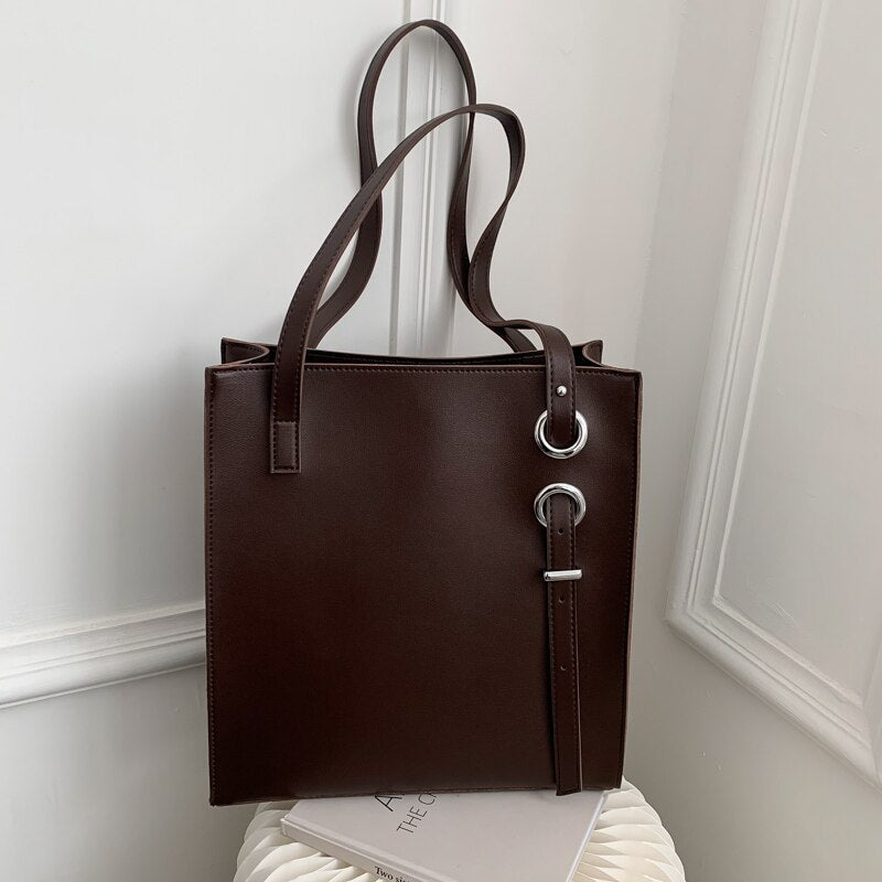 Leather Handbag with Refined Detail