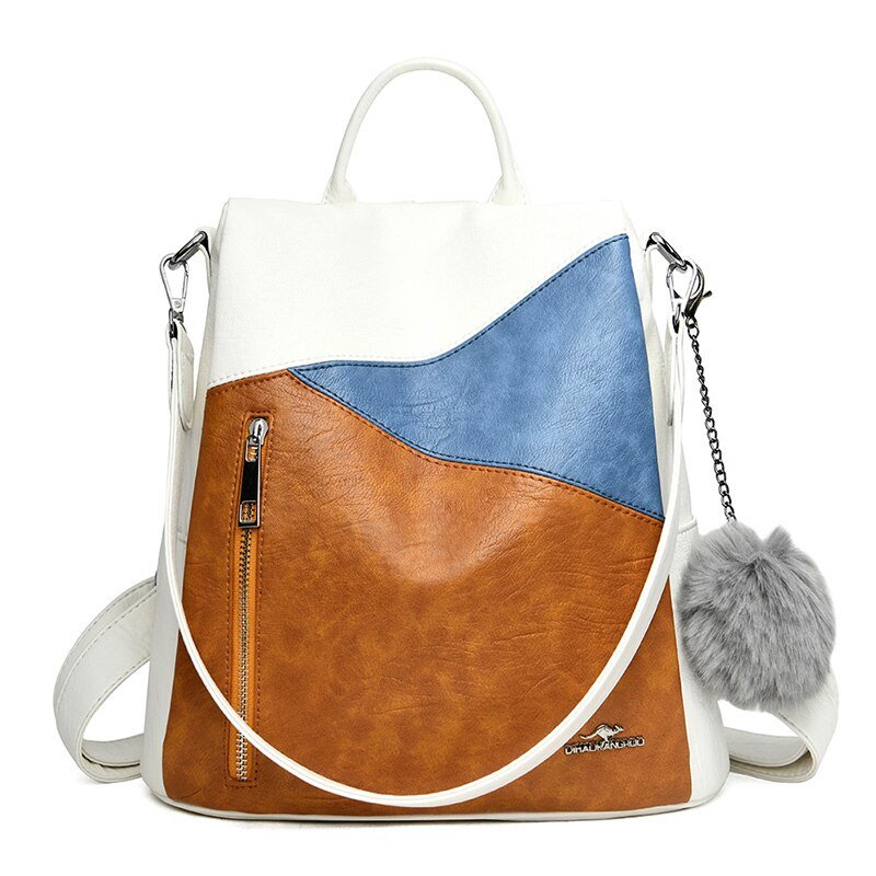 Anti-Theft PU Leather Backpack