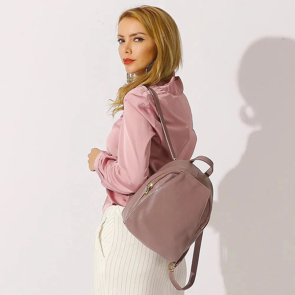 Anti-Theft Backpack in Genuine Leather