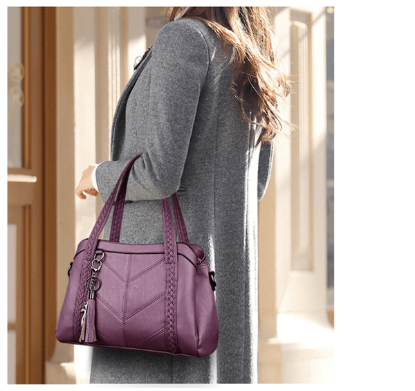Compact Genuine Leather Tote Bag