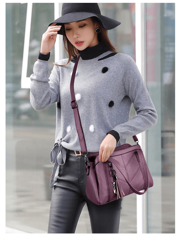 Compact Genuine Leather Tote Bag