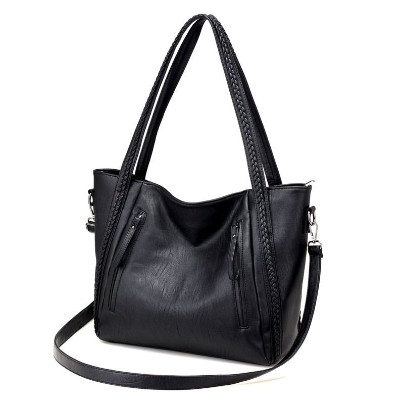 Structured Leather Tote Bag