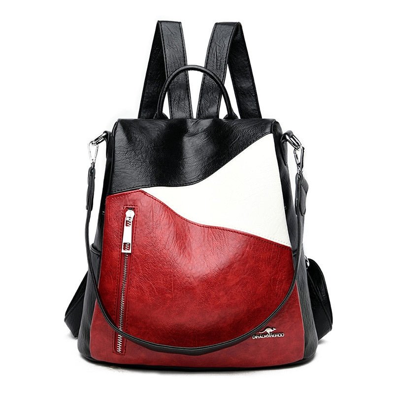 Anti-Theft PU Leather Backpack