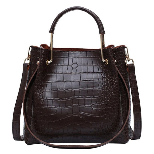 Sculpted Leather Bucket Bag