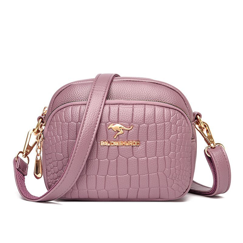 Leather Crossbody Bag with Contemporary Detail