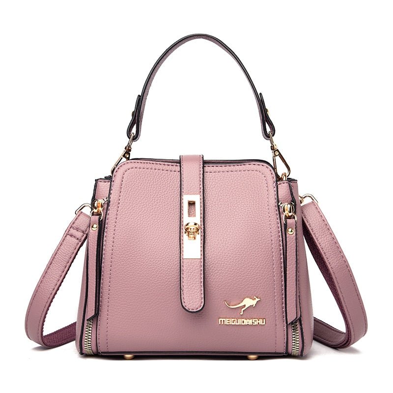 Leather Shoulder Bag with Polished Detail
