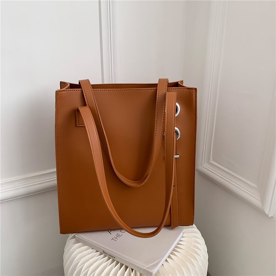 Leather Handbag with Refined Detail