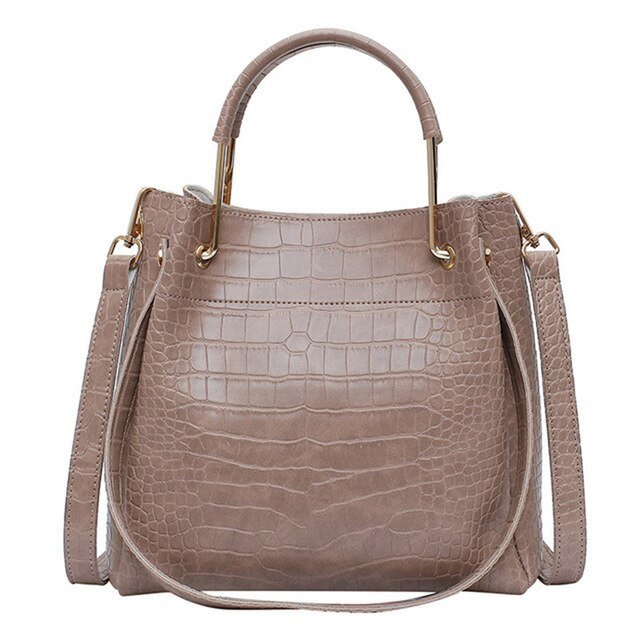 Sculpted Leather Bucket Bag