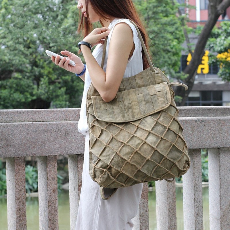 Genuine Leather Backpack with Refined Detail