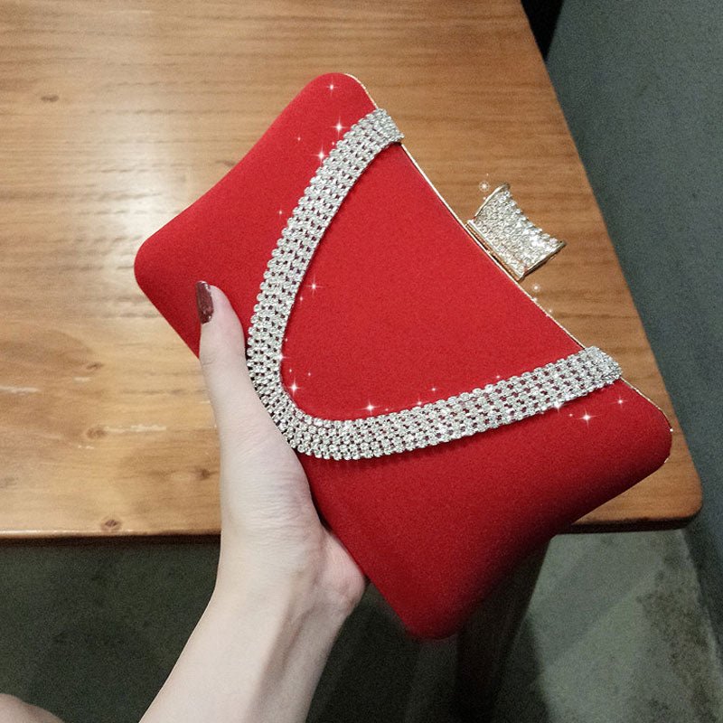 Velvet Evening Clutch with Contemporary Detail