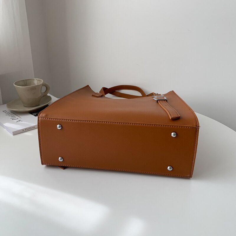 Leather Handbag with Refined Detail