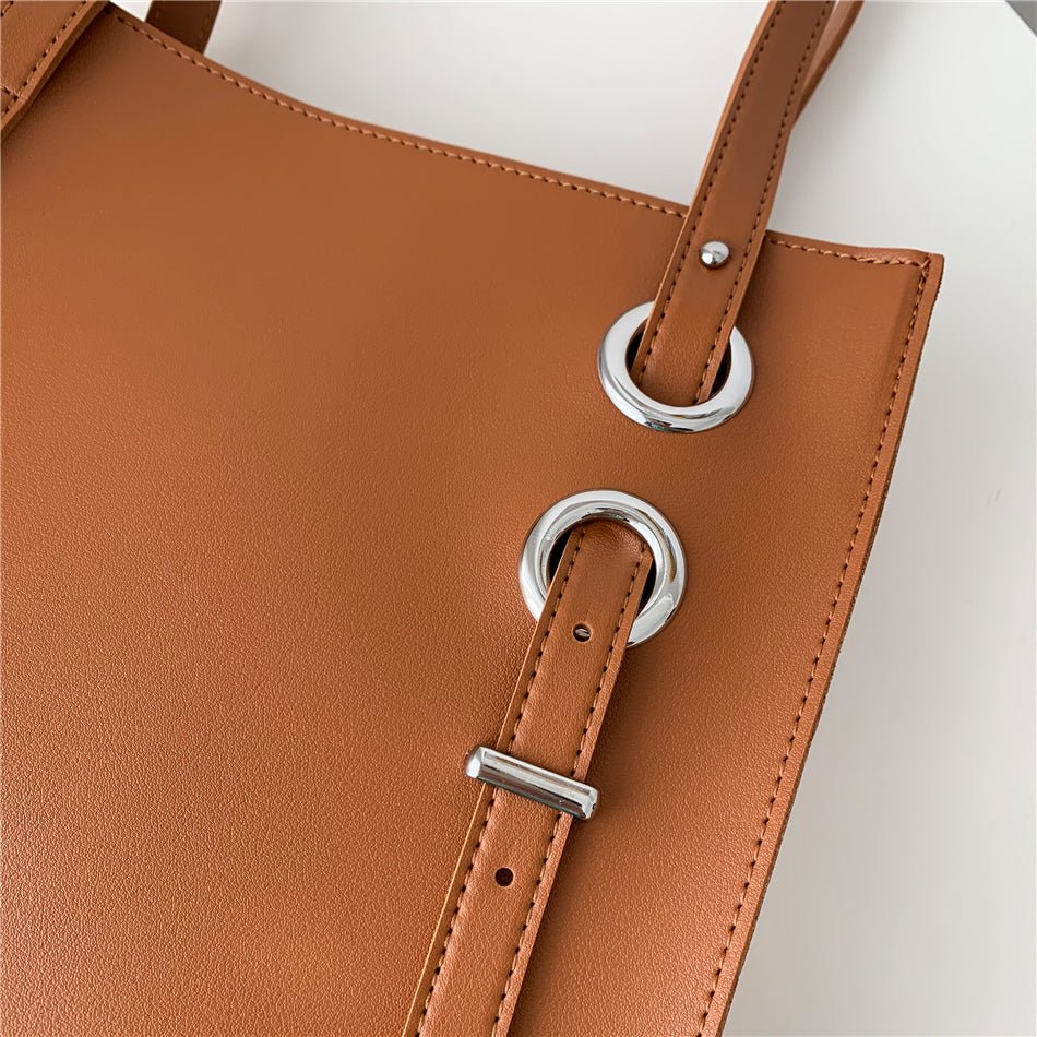 Leather Handbag with Refined Detail