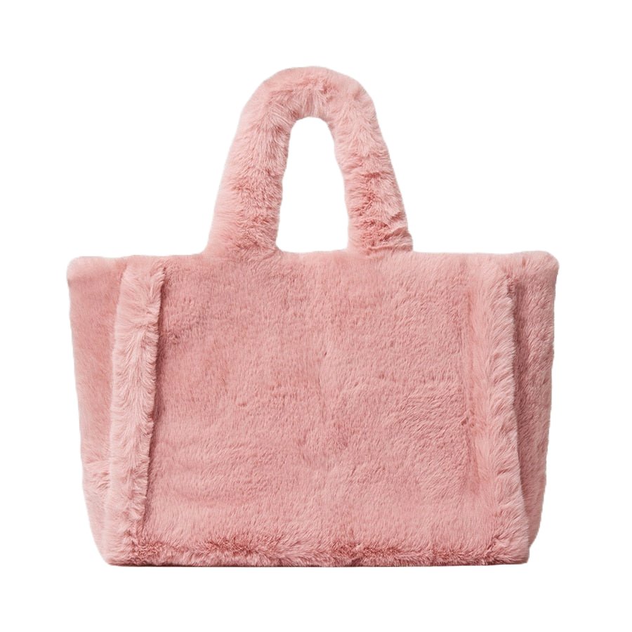 Modern Tote Bag in Faux Fur