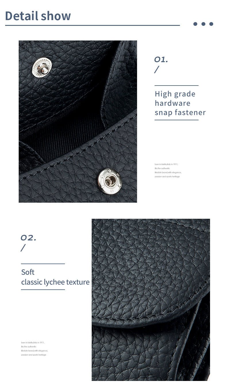 Genuine Leather Evening Clutch with Mini Detail