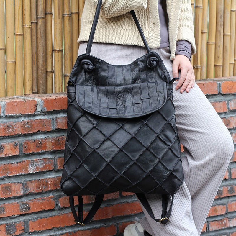 Genuine Leather Backpack with Refined Detail