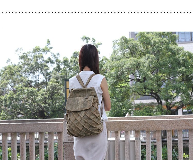Genuine Leather Backpack with Refined Detail