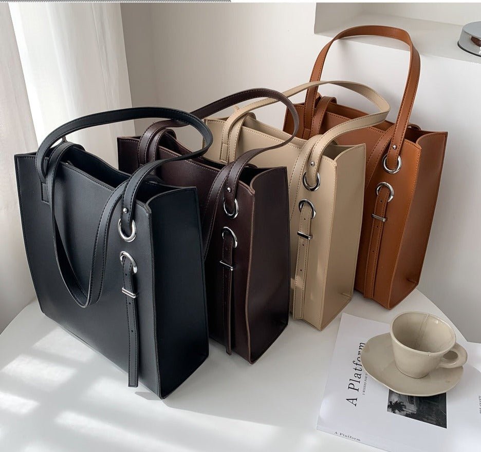Leather Handbag with Refined Detail