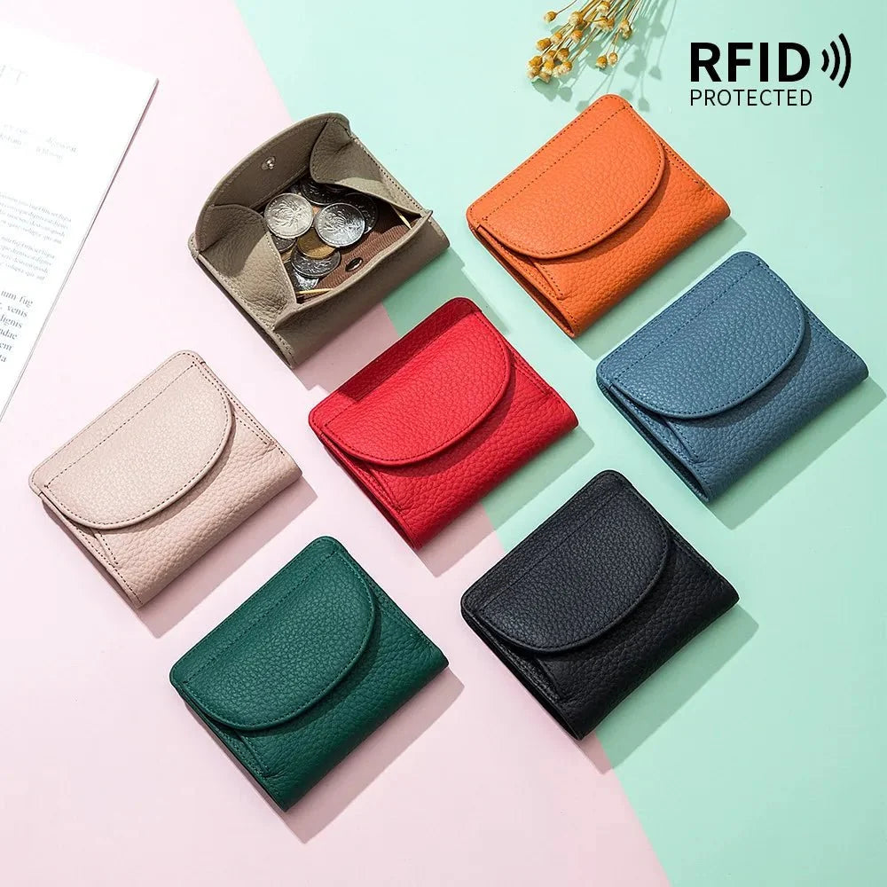 Genuine Leather Evening Clutch with Mini Detail