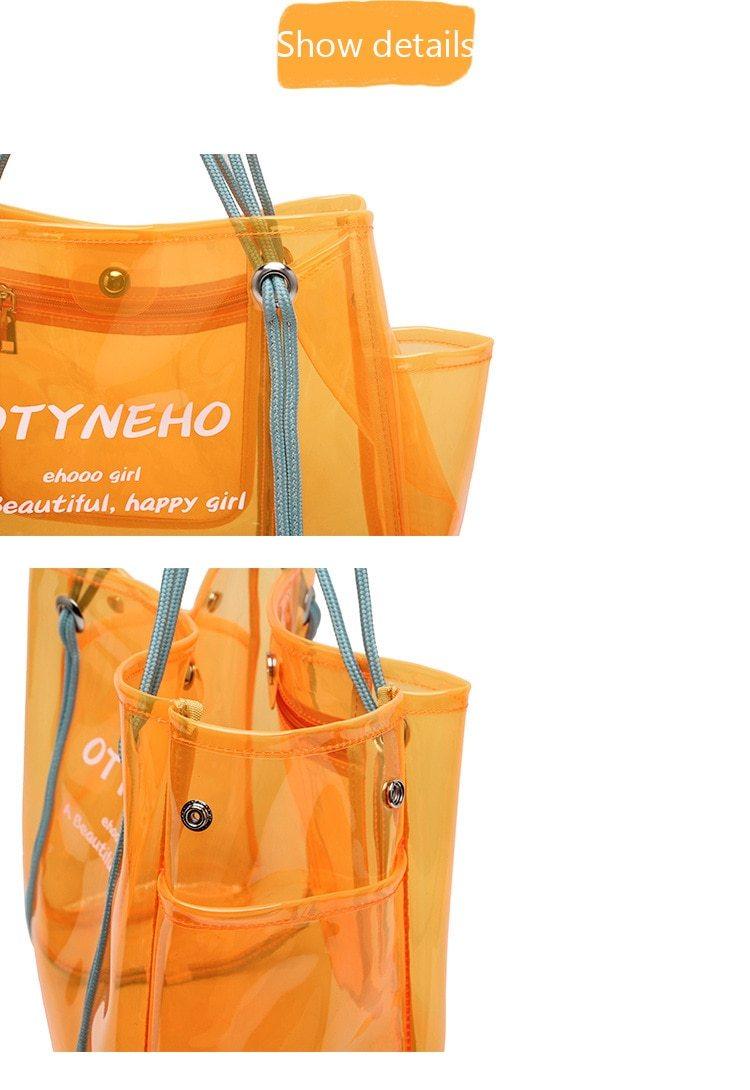 PVC Shoulder Bag with Round Detail