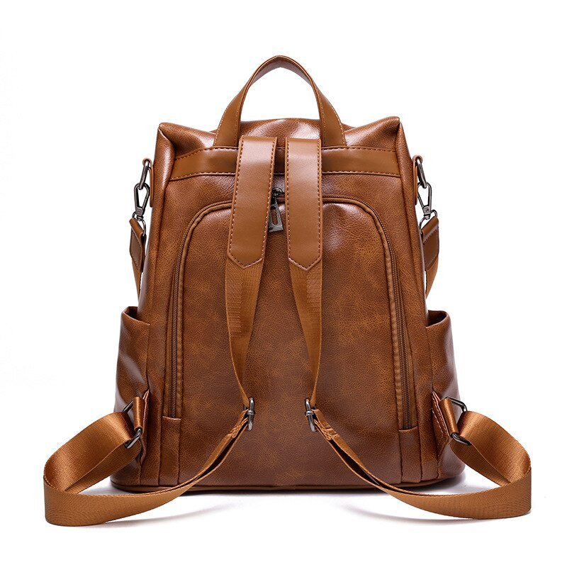 PU Leather Backpack with Essential Detail
