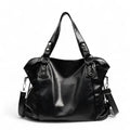 The Everyday Marisol Grained Leather Shoulder Bag in Black