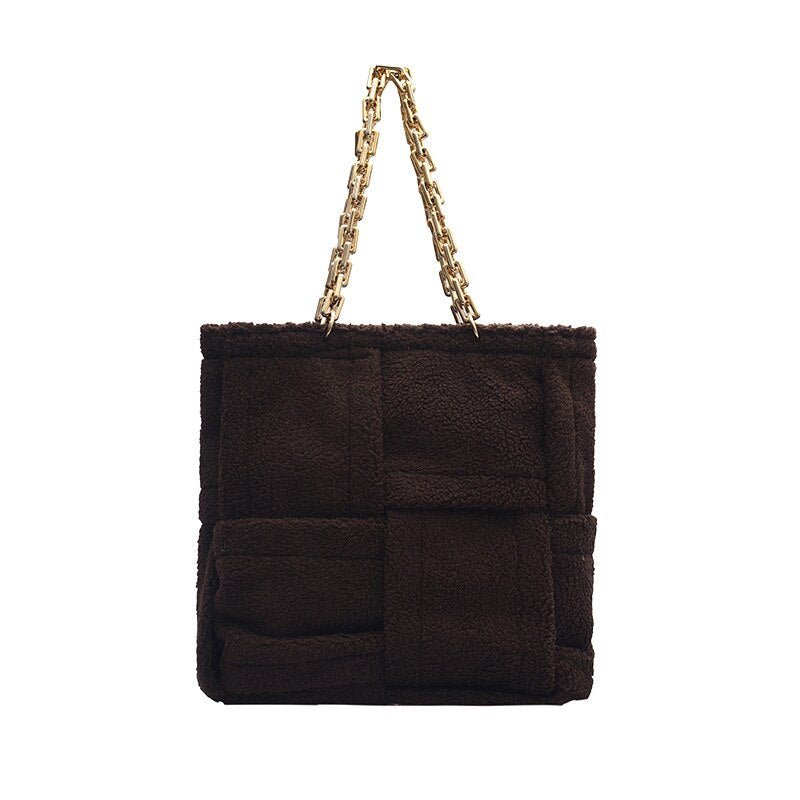 Structured Tote Bag in Faux Fur