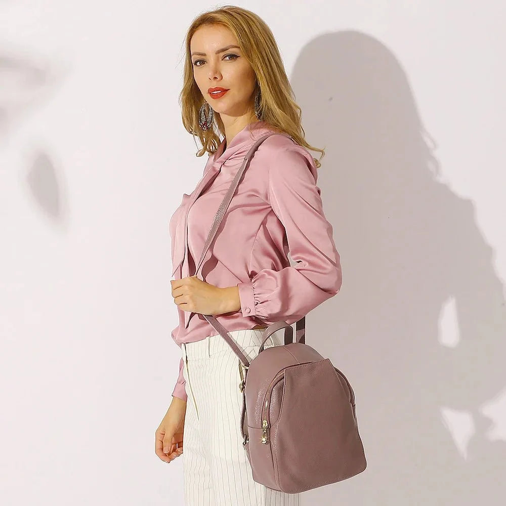 Anti-Theft Backpack in Genuine Leather