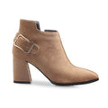Polished Ivalina Heeled Booties with Buckle Clasp