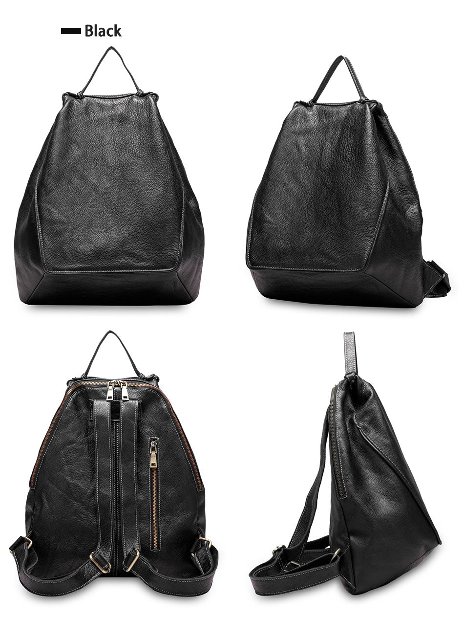Compact Genuine Leather Backpack