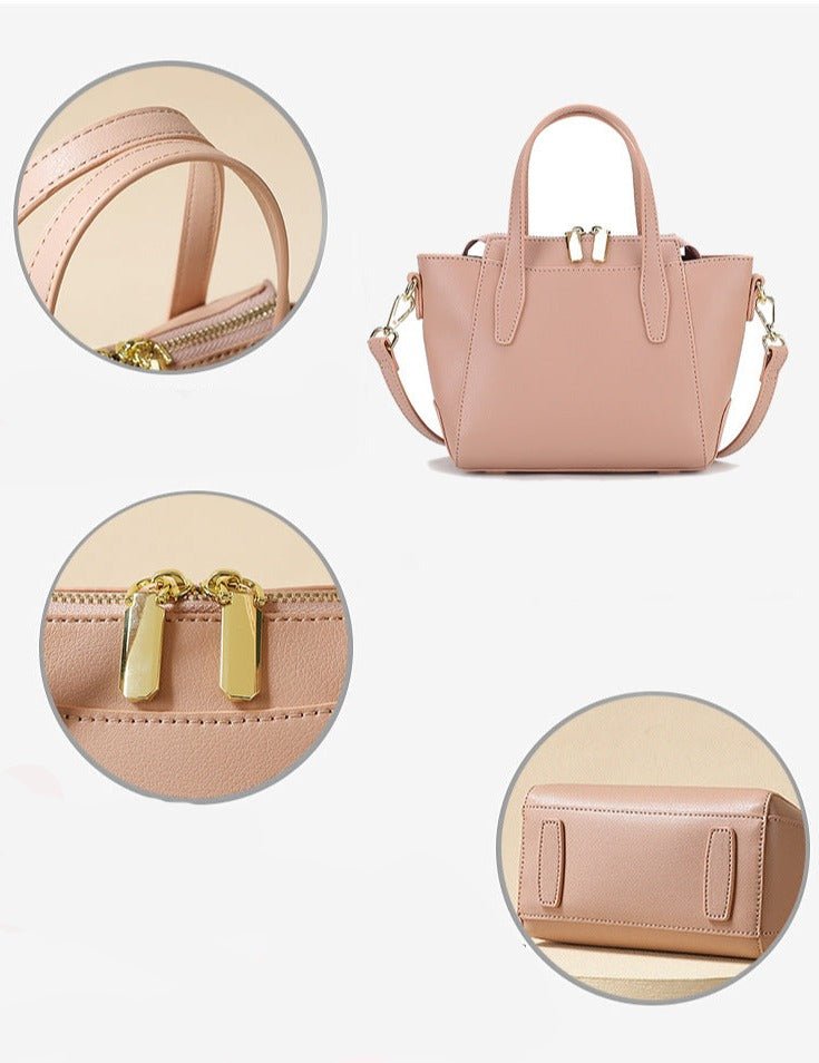 Leather Tote Bag with Minimalist Detail