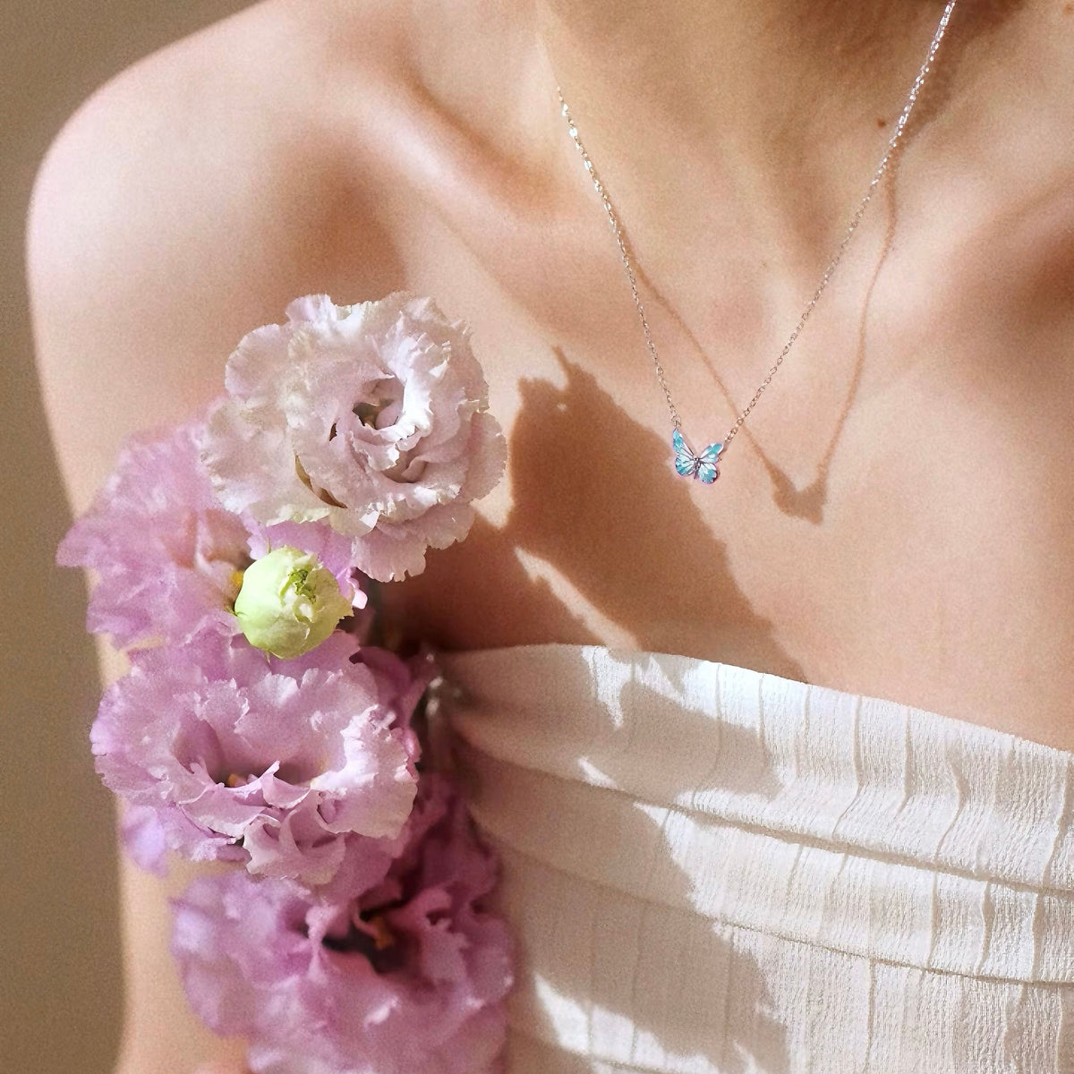 Sterling Silver Jewelry Set with Butterfly Detail