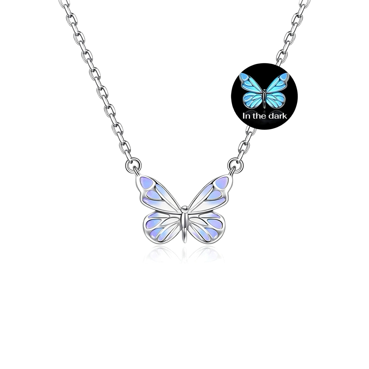 Sterling Silver Necklace with Butterfly Detail