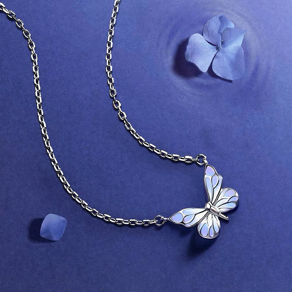Sterling Silver Necklace with Butterfly Detail