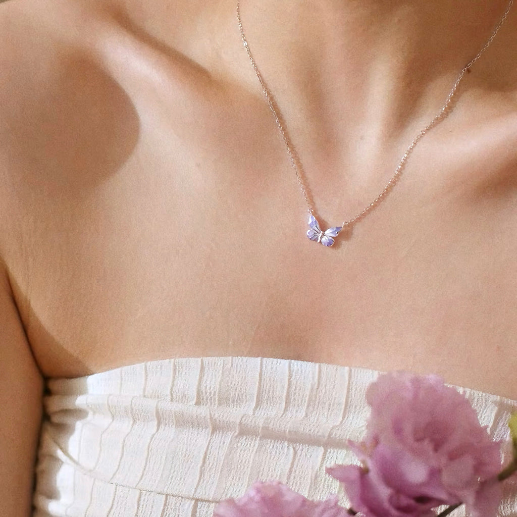 Sterling Silver Necklace with Butterfly Detail