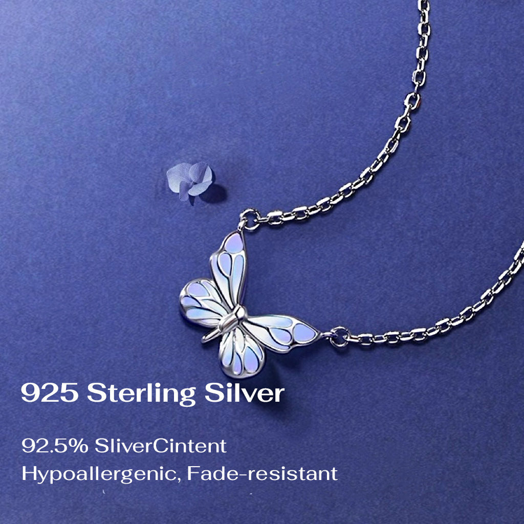 Sterling Silver Necklace with Butterfly Detail