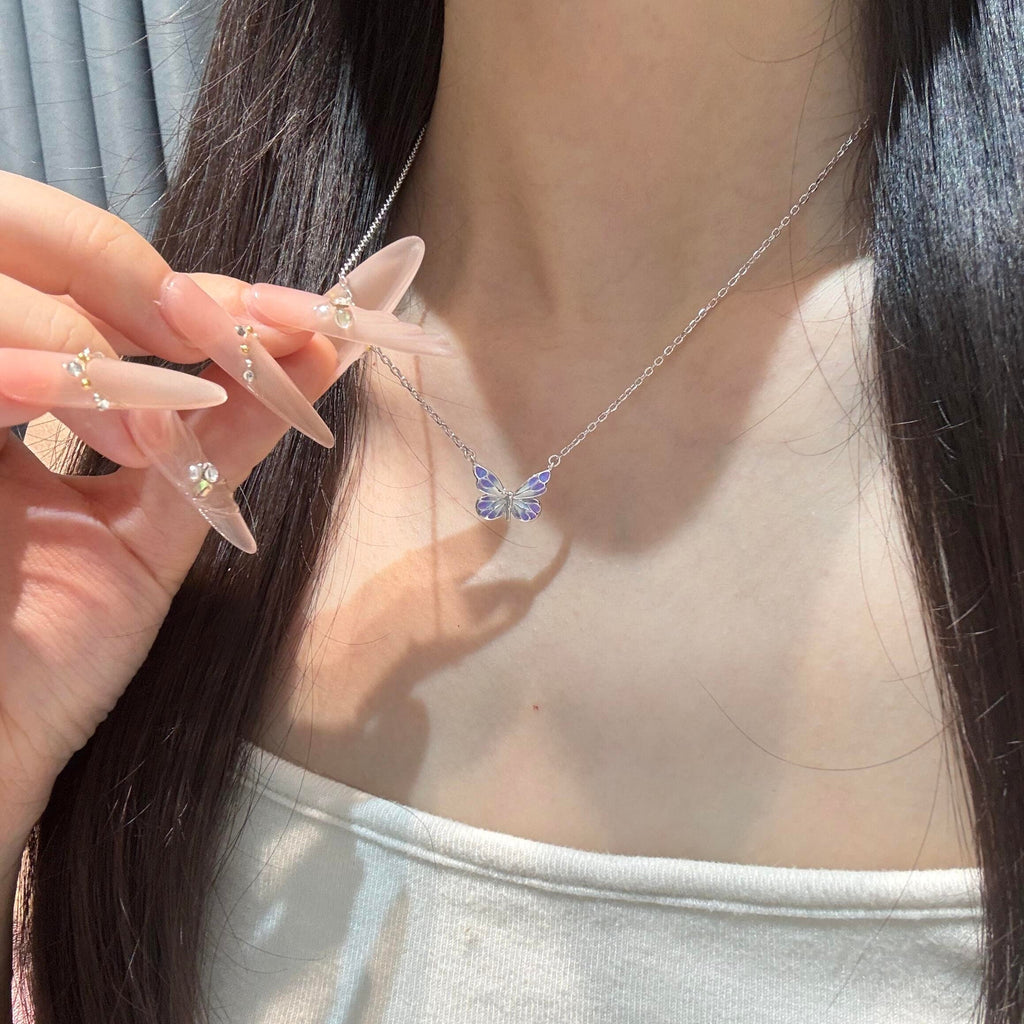 Sterling Silver Necklace with Butterfly Detail