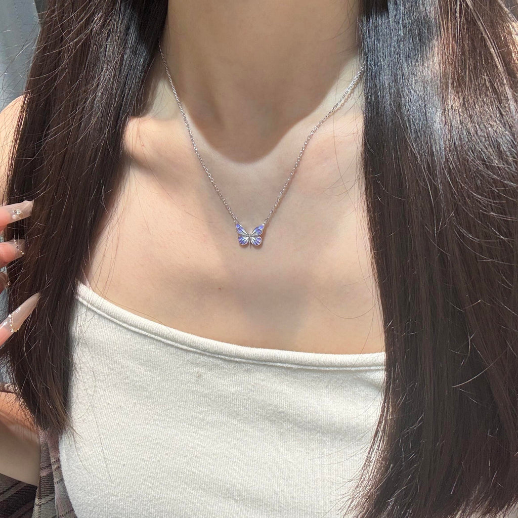 Sterling Silver Necklace with Butterfly Detail
