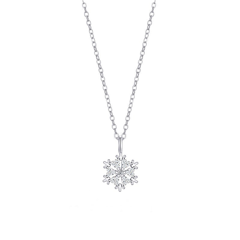 Sterling Silver Necklace with Snowflake Detail