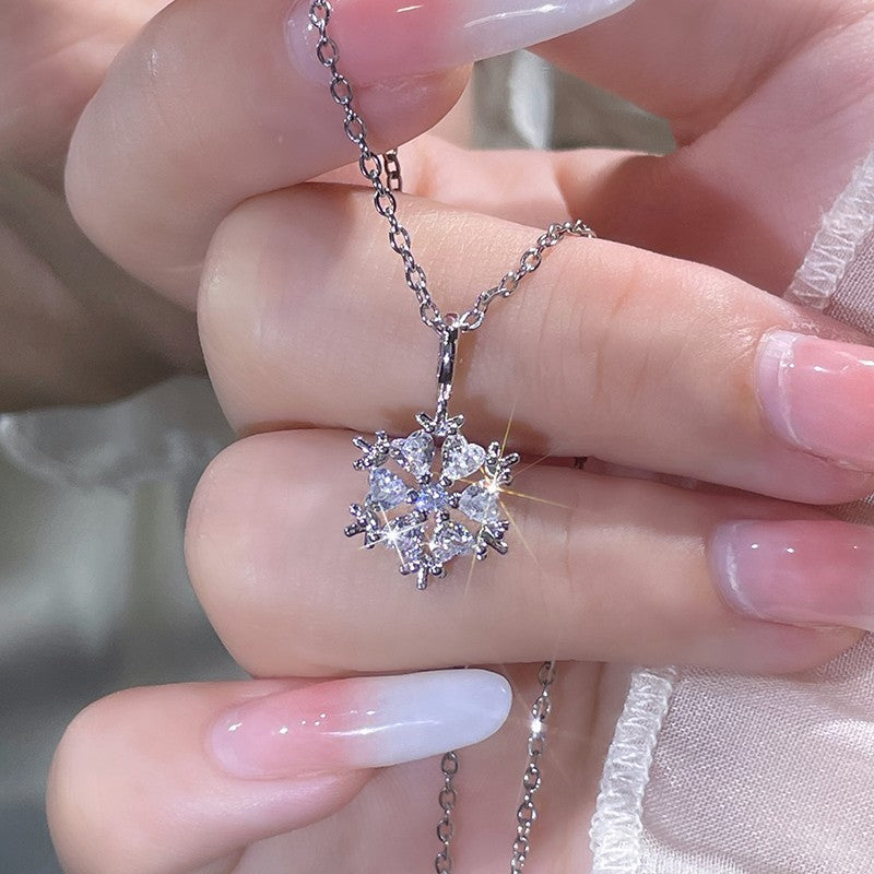 Sterling Silver Necklace with Snowflake Detail