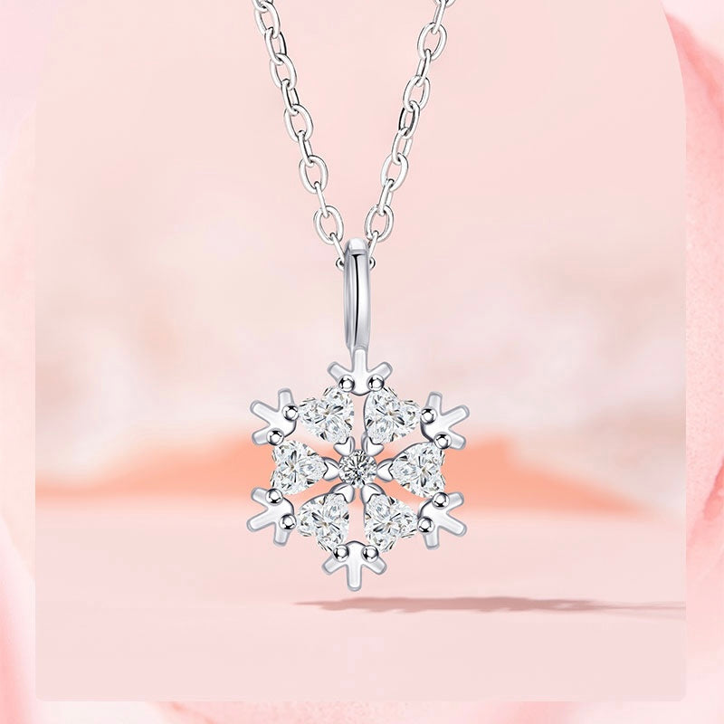 Sterling Silver Necklace with Snowflake Detail