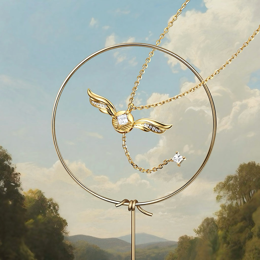 Gold-Plated Necklace with Lariat Detail