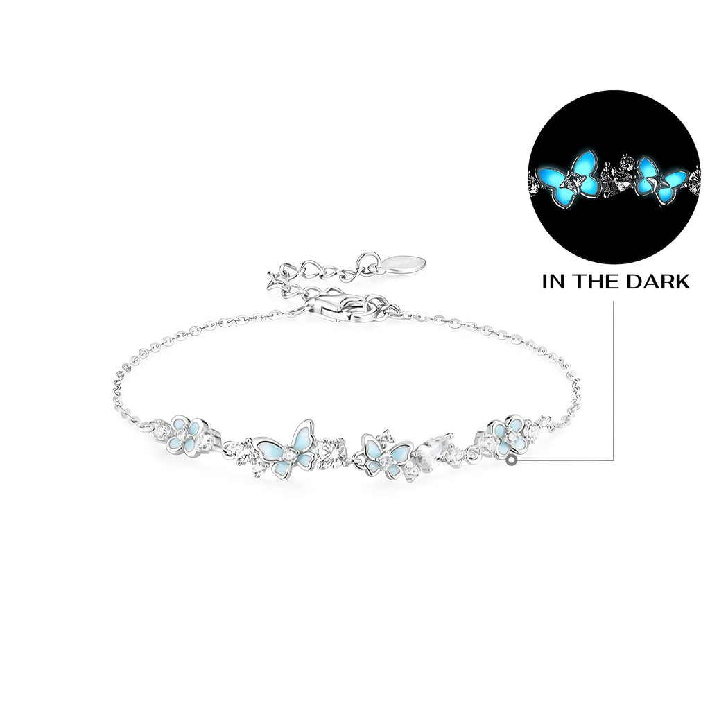 Sterling Silver Bracelet with Butterfly Detail