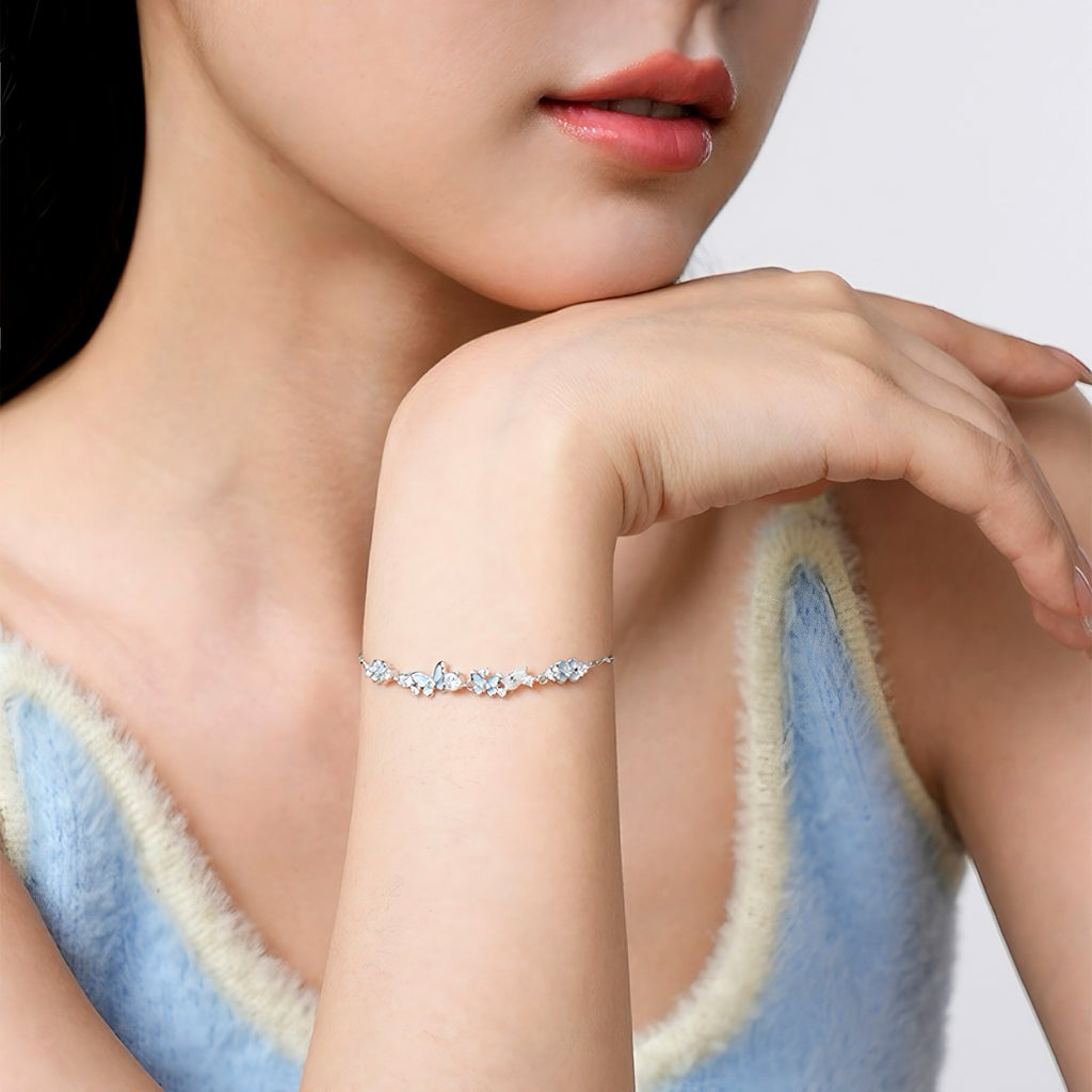 Sterling Silver Bracelet with Butterfly Detail