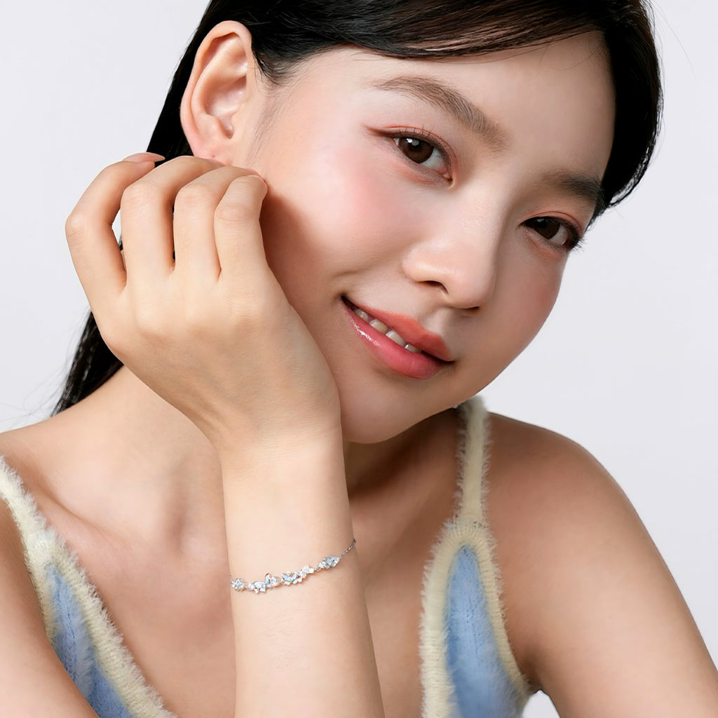 Sterling Silver Bracelet with Butterfly Detail