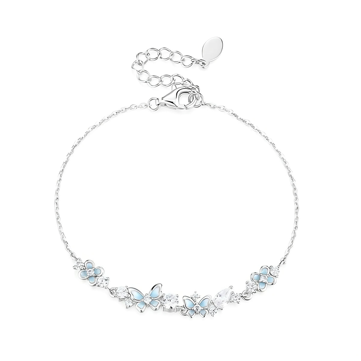 Sterling Silver Bracelet with Butterfly Detail
