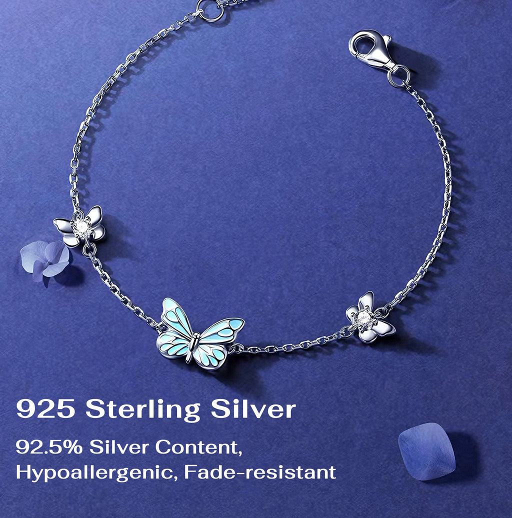 Sterling Silver Jewelry Set with Butterfly Detail