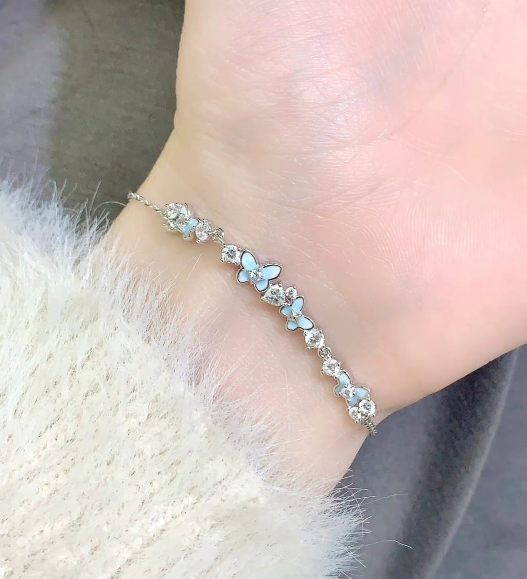 Sterling Silver Bracelet with Butterfly Detail