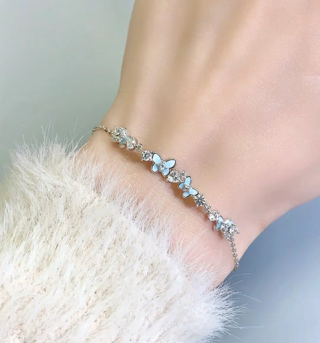 Sterling Silver Bracelet with Butterfly Detail