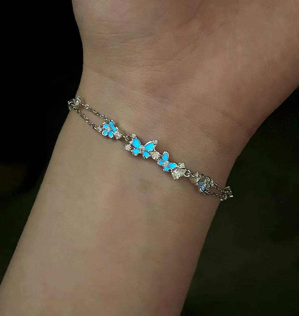 Sterling Silver Bracelet with Butterfly Detail