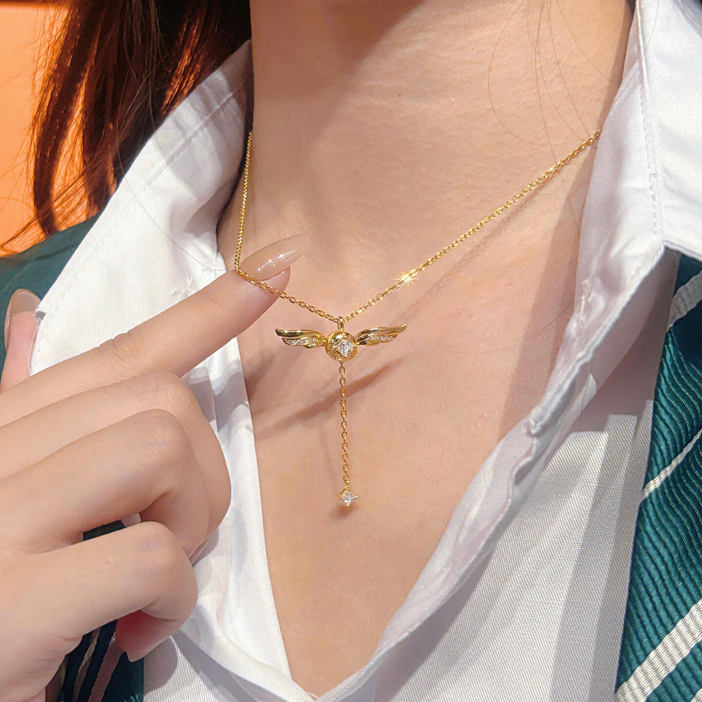 Gold-Plated Necklace with Lariat Detail